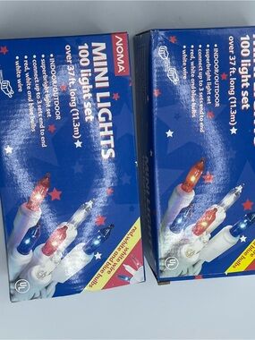 NOMA Mini Holiday String Lights - Red, White & Blue - 100 Mini Bulbs